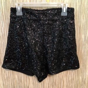High waisted sequin shorts